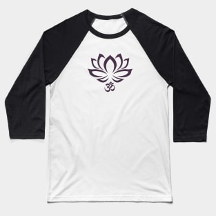 Lotus Flower Om Symbol Purple Baseball T-Shirt